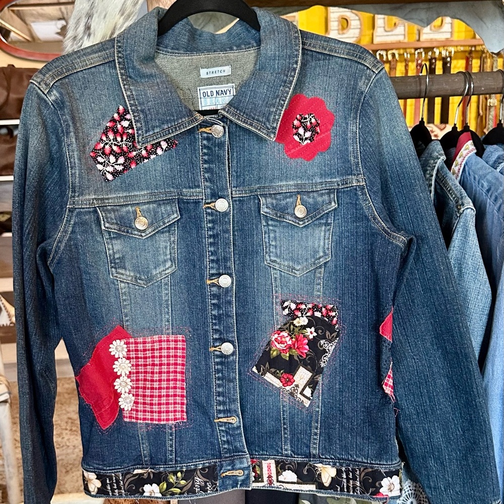 Denim Patchwork Jacket - image 1
